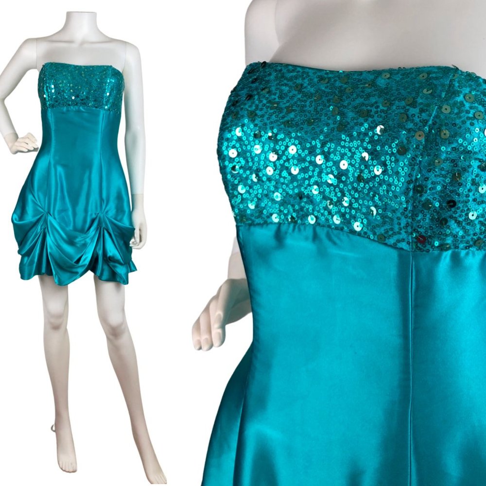 Vintage Dress Jessica McClintock Gunne Sax 90s Short Sequin Embellished XS/3